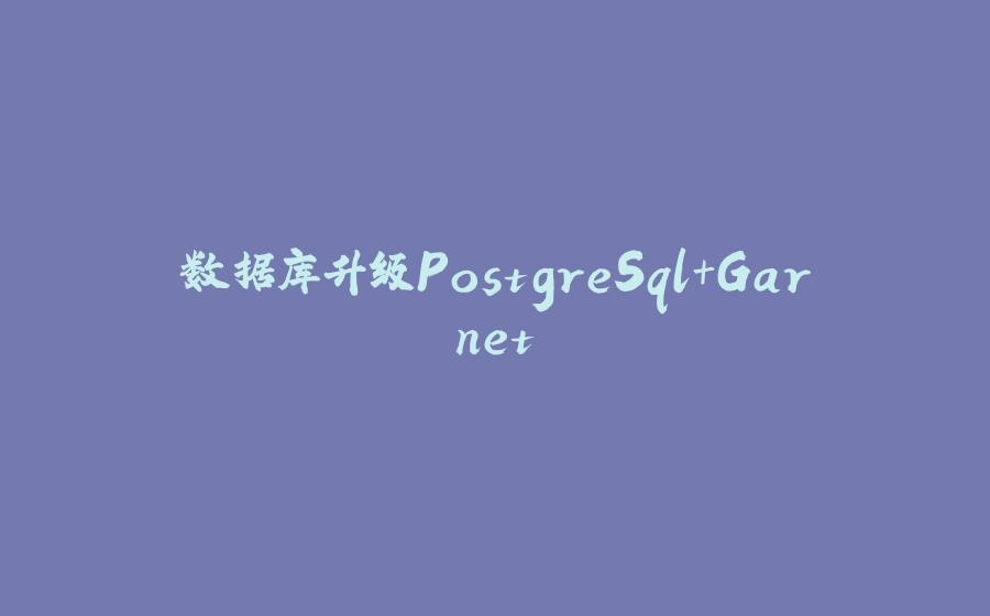 数据库升级PostgreSql+Garnet - 拾光赋-拾光赋