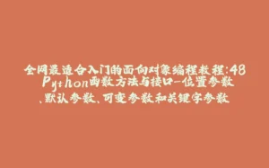 全网最适合入门的面向对象编程教程:48 Python函数方法与接口-位置参数、默认参数、可变参数和关键字参数-拾光赋