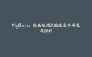 MyBatis 的在使用上的注意事项及其辨析-拾光赋