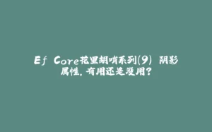 Ef Core花里胡哨系列(9) 阴影属性,有用还是没用?-拾光赋