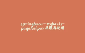 springboot~mybatis-pagehelper原理与使用-拾光赋