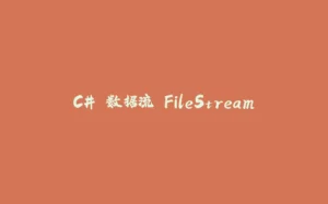 C# 数据流 FileStream-拾光赋