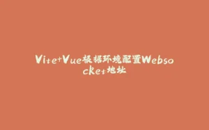 Vite+Vue根据环境配置Websocket地址-拾光赋