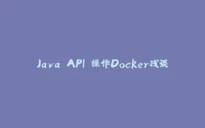 Java API 操作Docker浅谈-拾光赋
