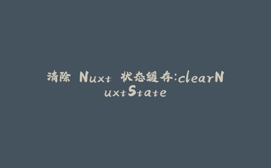 清除 Nuxt 状态缓存：clearNuxtState - 拾光赋-拾光赋