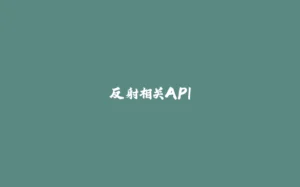 反射相关API-拾光赋