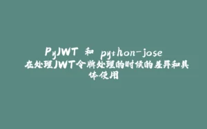 PyJWT 和 python-jose 在处理JWT令牌处理的时候的差异和具体使用-拾光赋