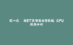 记一次 .NET某智慧出行系统 CPU爆高分析-拾光赋