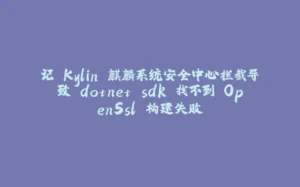 记 Kylin 麒麟系统安全中心拦截导致 dotnet sdk 找不到 OpenSsl 构建失败-拾光赋