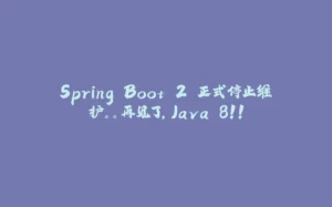 Spring Boot 2 正式停止维护。。再见了，Java 8！！-拾光赋