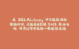 在 SQLAlchemy 中实现数据处理的时候，实现表自引用、多对多、联合查询，有序id等常见的一些经验总结-拾光赋