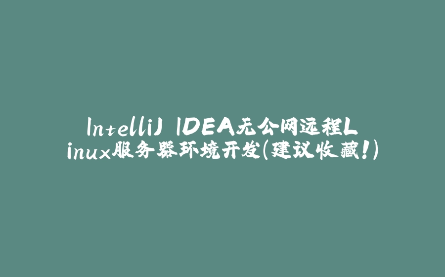 IntelliJ IDEA无公网远程Linux服务器环境开发(建议收藏!) - 拾光赋-拾光赋