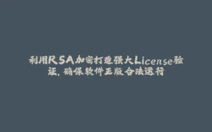 利用RSA加密打造强大License验证,确保软件正版合法运行-拾光赋