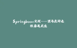 Springboot实战——黑马点评之探店及关注-拾光赋