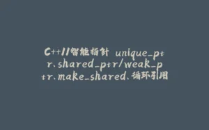 C++11智能指针 unique_ptr、shared_ptr/weak_ptr、make_shared、循环引用、定制删除器 (万字长文)-拾光赋