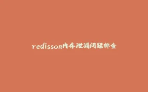 redisson内存泄漏问题排查-拾光赋