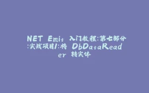 .NET Emit 入门教程:第七部分:实战项目1:将 DbDataReader 转实体-拾光赋