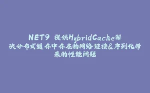 NET9 提供HybridCache解决分布式缓存中存在的网络链接&序列化带来的性能问题-拾光赋