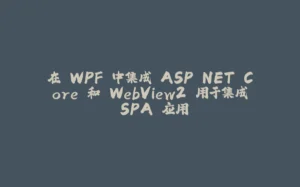 在 WPF 中集成 ASP.NET Core 和 WebView2 用于集成 SPA 应用-拾光赋