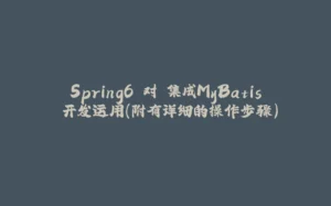Spring6 对 集成MyBatis 开发运用(附有详细的操作步骤)-拾光赋