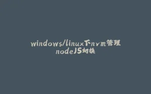 windows/linux下nvm管理nodeJS切换-拾光赋