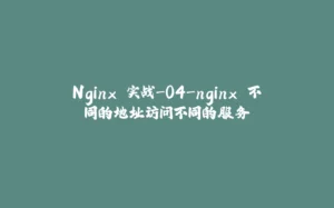 Nginx 实战-04-nginx 不同的地址访问不同的服务-拾光赋
