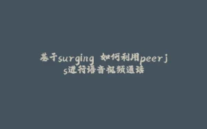 基于surging 如何利用peerjs进行语音视频通话-拾光赋