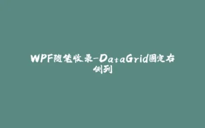 WPF随笔收录-DataGrid固定右侧列-拾光赋