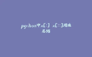 python中x[:] x[::]用法总结-拾光赋