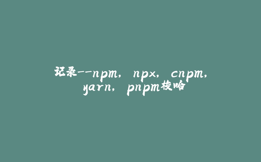 记录-npm, npx, cnpm, yarn, pnpm梭哈 - 拾光赋-拾光赋