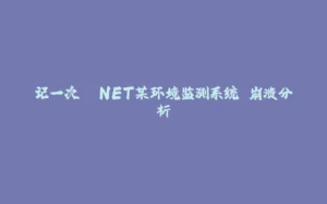 记一次 .NET某环境监测系统 崩溃分析-拾光赋
