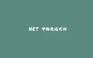 .NET 中的表达式树-拾光赋