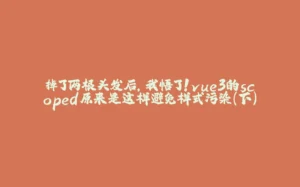 掉了两根头发后,我悟了!vue3的scoped原来是这样避免样式污染(下)-拾光赋