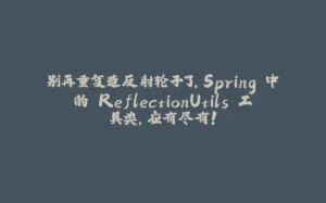 别再重复造反射轮子了,Spring 中的 ReflectionUtils 工具类,应有尽有!-拾光赋