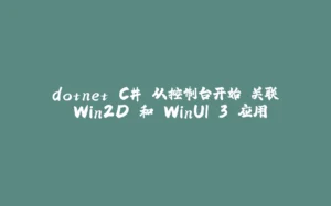 dotnet C# 从控制台开始 关联 Win2D 和 WinUI 3 应用-拾光赋