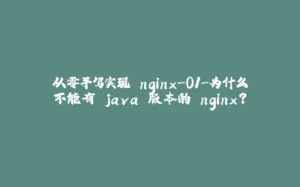 从零手写实现 nginx-01-为什么不能有 java 版本的 nginx?-拾光赋