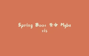 Spring Boot 整合 Mybatis-拾光赋