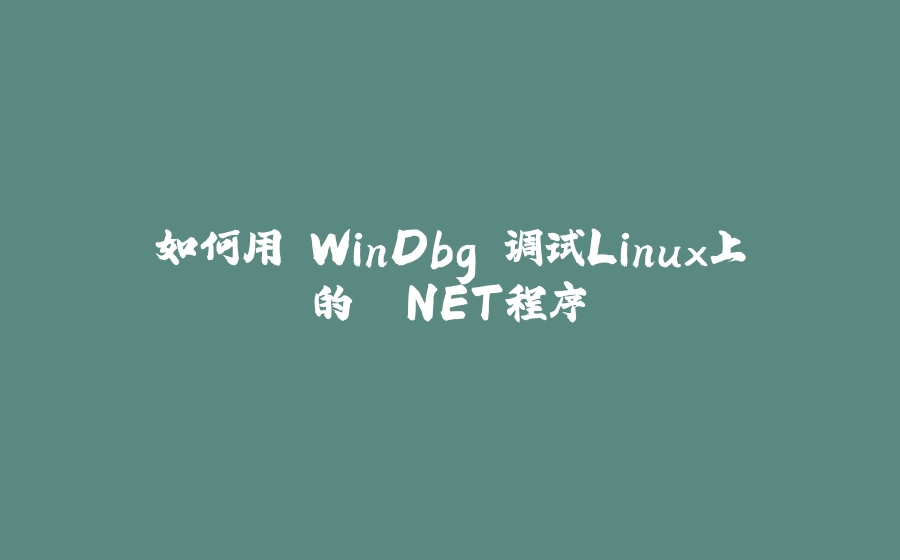 如何用 WinDbg 调试Linux上的 .NET程序 - 拾光赋-拾光赋
