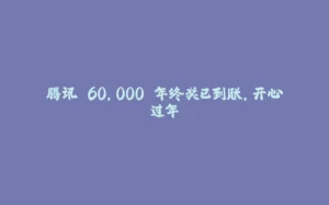 腾讯 60,000 年终奖已到账，开心过年-拾光赋