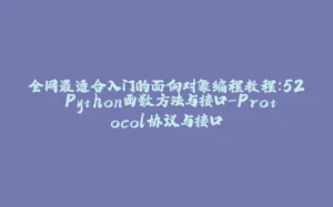 全网最适合入门的面向对象编程教程：52 Python函数方法与接口-Protocol协议与接口-拾光赋