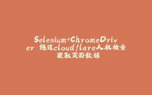 Selenium+ChromeDriver 绕过cloudflare人机检查 获取页面数据-拾光赋