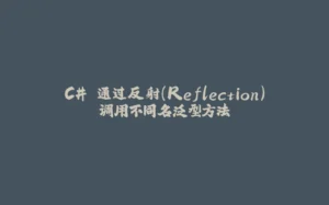 C# 通过反射(Reflection)调用不同名泛型方法-拾光赋