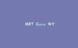 .NET Core 简介-拾光赋