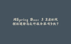 用Spring Boot 3.2虚拟线程搭建静态文件服务器有多快?-拾光赋