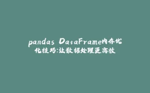 pandas DataFrame内存优化技巧：让数据处理更高效-拾光赋