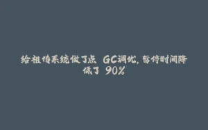 给祖传系统做了点 GC调优,暂停时间降低了 90%-拾光赋