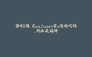 第40篇 ConfuserEx混淆代码,防止反编译-拾光赋