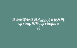两小时学会使用dubbo(直接API、spring、注解、springboot)-拾光赋