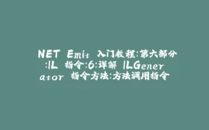 .NET Emit 入门教程：第六部分：IL 指令：6：详解 ILGenerator 指令方法：方法调用指令-拾光赋