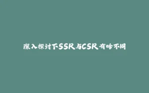 深入探讨下SSR与CSR有啥不同-拾光赋